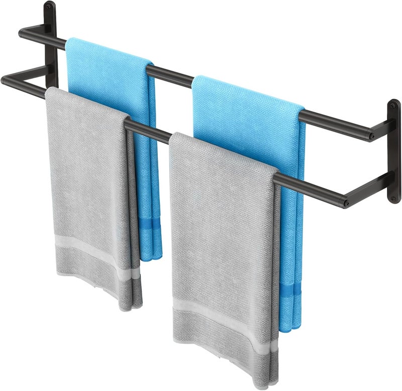 JIAPAIDUO 32Inch Double Towel Bar, Towel Rack for Bathroom, Stainless Steel Double Bath Towel Bar, Wall Mounted Towel Holder, Matte Black - Image 1